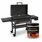 Grătar pe Gaz Blackstone 36" Omnivore - Plită Plancha Profesională cu 4 Arzătoare și Capac + Ulei de Asezonare CADOU