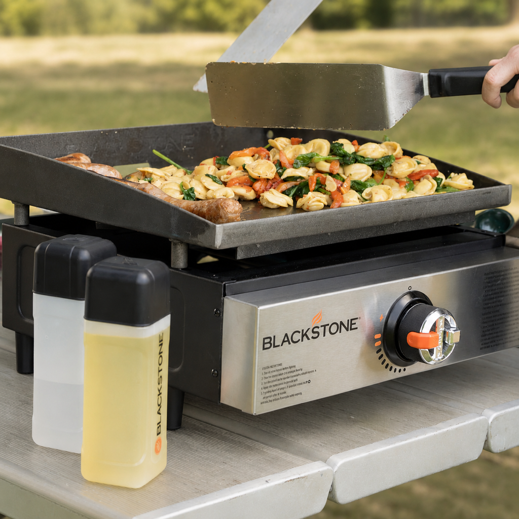 Grătar pe Gaz Blackstone 17" - Plită Plancha Compactă de Camping