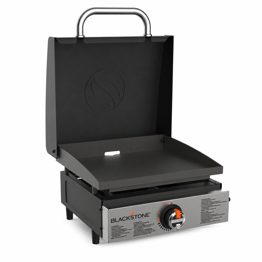 Grătar pe Gaz Blackstone 17" cu Capac - Plită Plancha Compactă de Camping