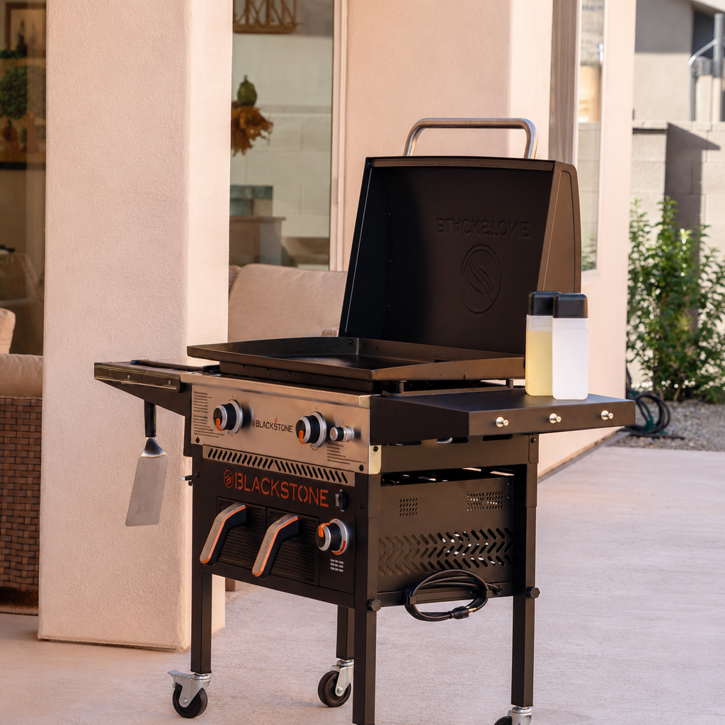 Grătar pe Gaz Blackstone 28" cu Air Fryer - Plită Plancha și Friteuză 2-în-1