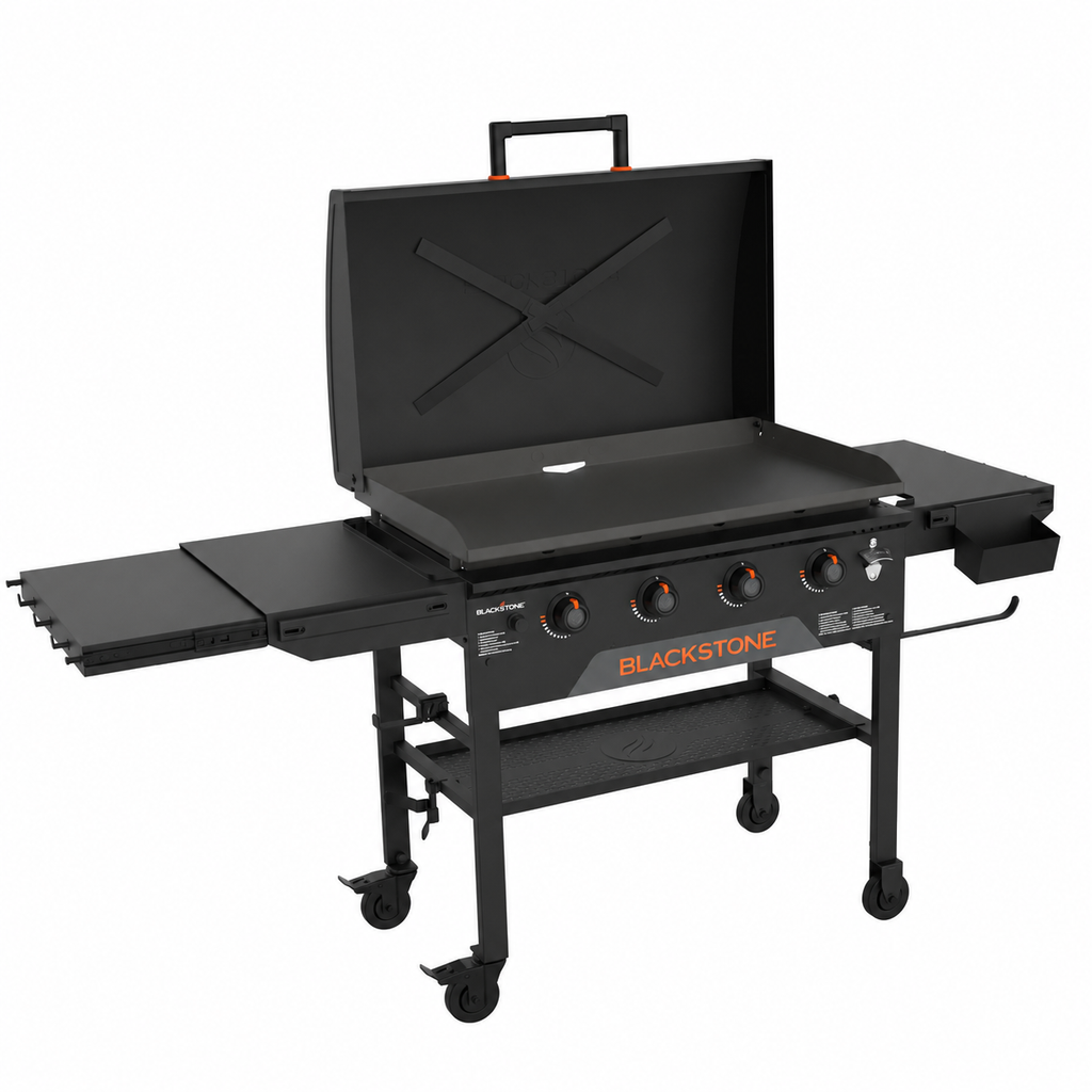 Grătar pe Gaz Blackstone 36" Omnivore - Plită Plancha Profesională cu 4 Arzătoare și Capac