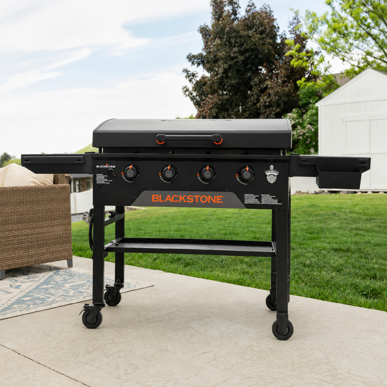 Grătar pe Gaz Blackstone 36" Omnivore - Plită Plancha Profesională cu 4 Arzătoare și Capac