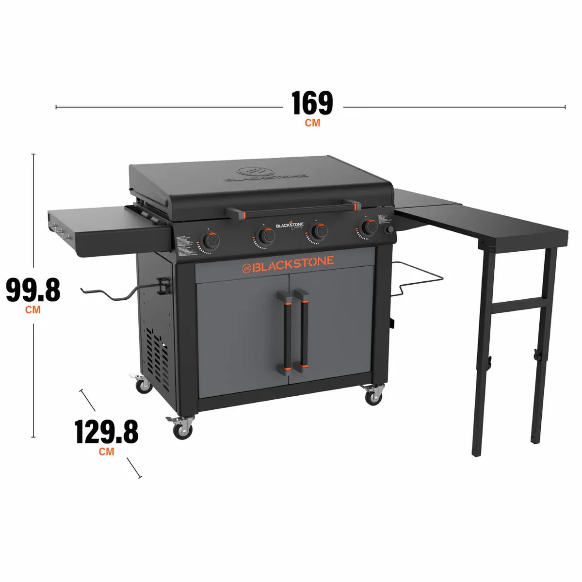 Grătar pe Gaz Blackstone 36" Culinary - Plită Plancha Profesională cu 4 Arzătoare, Dulap și Capac