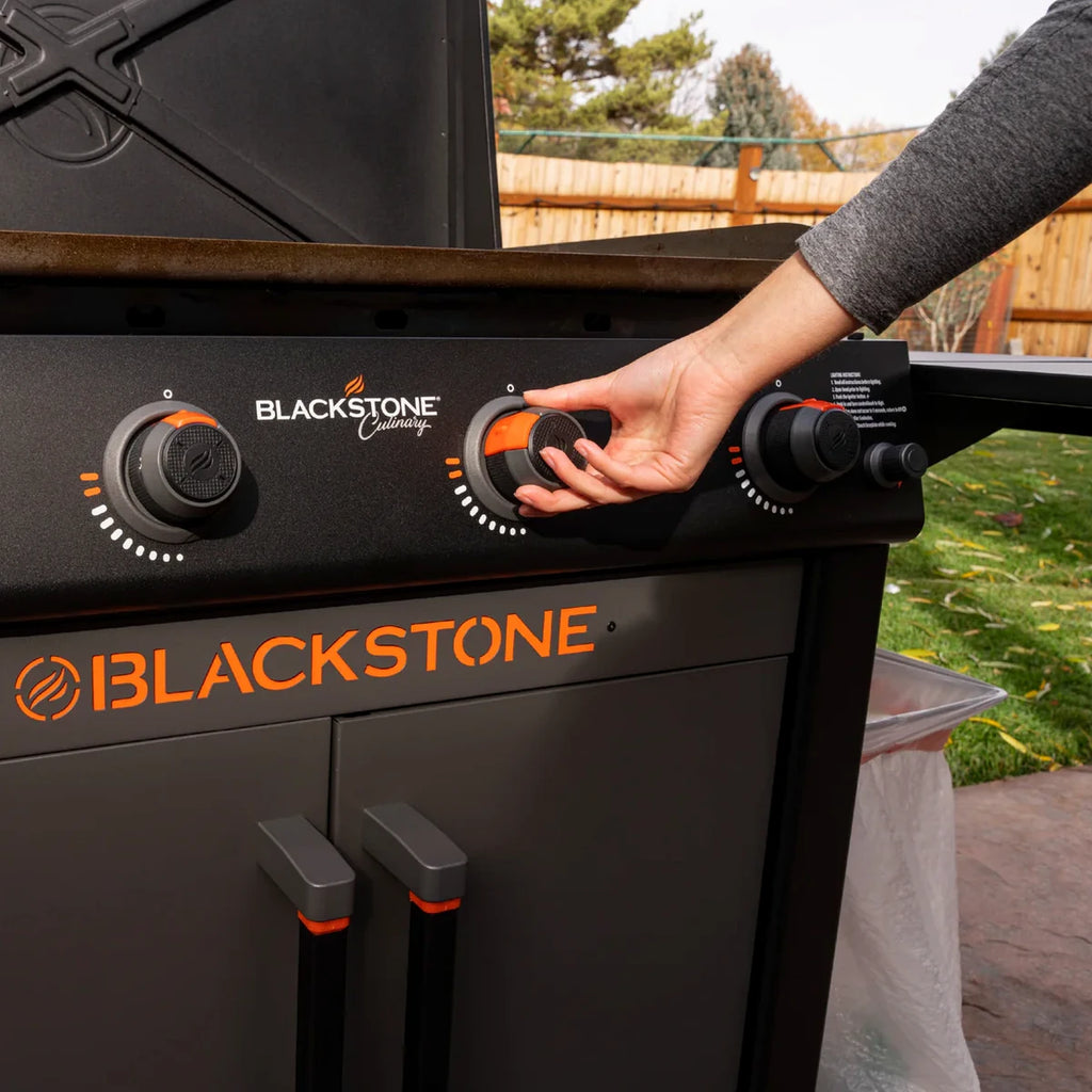 Grătar pe Gaz Blackstone 36" Culinary - Plită Plancha Profesională cu 4 Arzătoare, Dulap și Capac